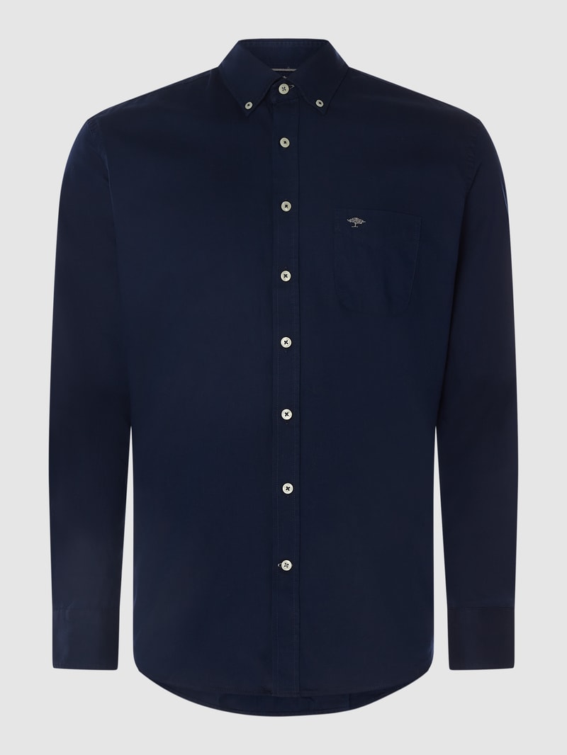 Regular Fit Freizeithemd mit Streifenmuster Modell 'All Season' in marineblau