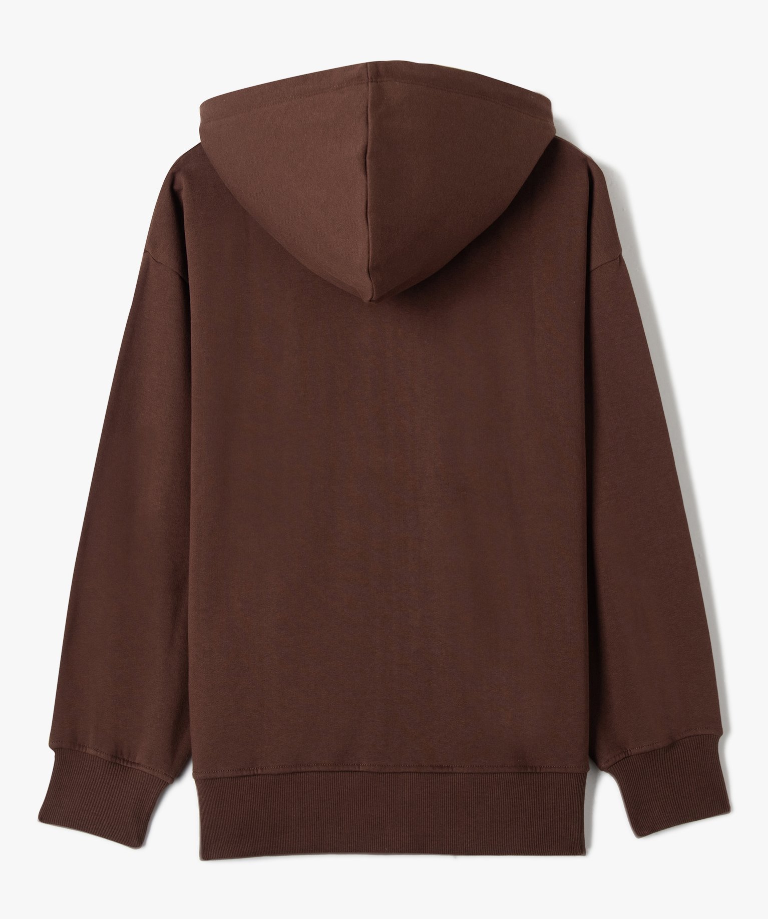Sweat fille zippé à capuche avec intérieur molletonné marron | GEMO