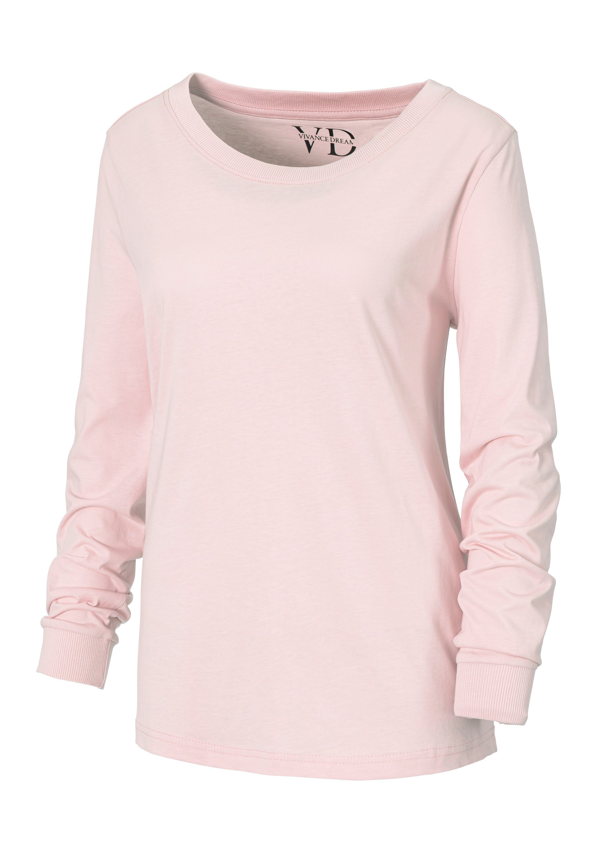 Vivance Dreams Pyjamaoberteil mit Rippbündchen