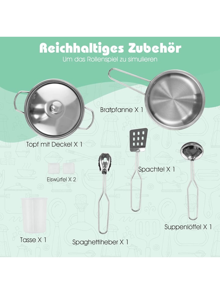 COSTWAY Spielküche mit Sound & Licht ab 3 Jahren in Hellbraun günstig kaufen onesize