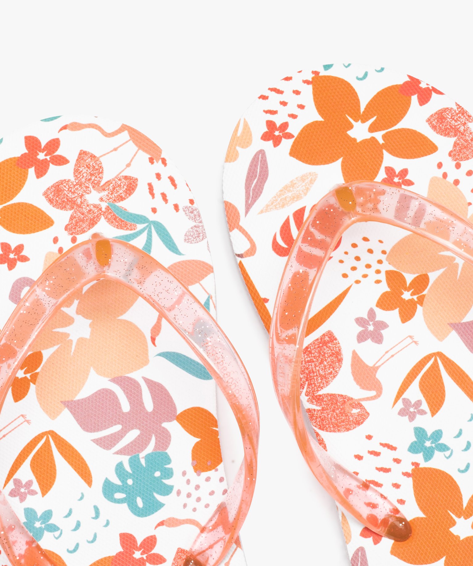 Tongs fille à brides pailletées et semelle imprimée multicolore | GEMO