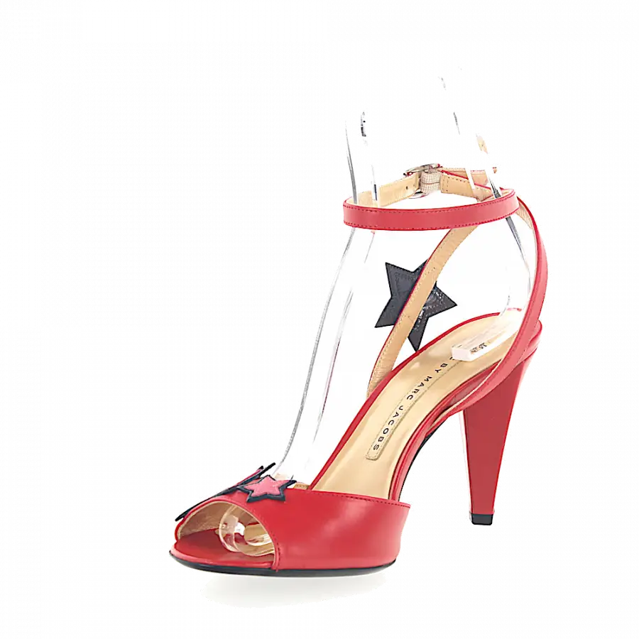 Marc Jacobs - Sandalen 693853 Glattleder Sternenmuster rosa rot - rot
