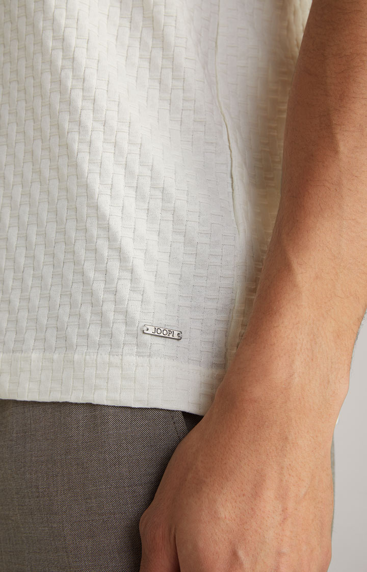T-Shirt Bruce in Creme strukturiert