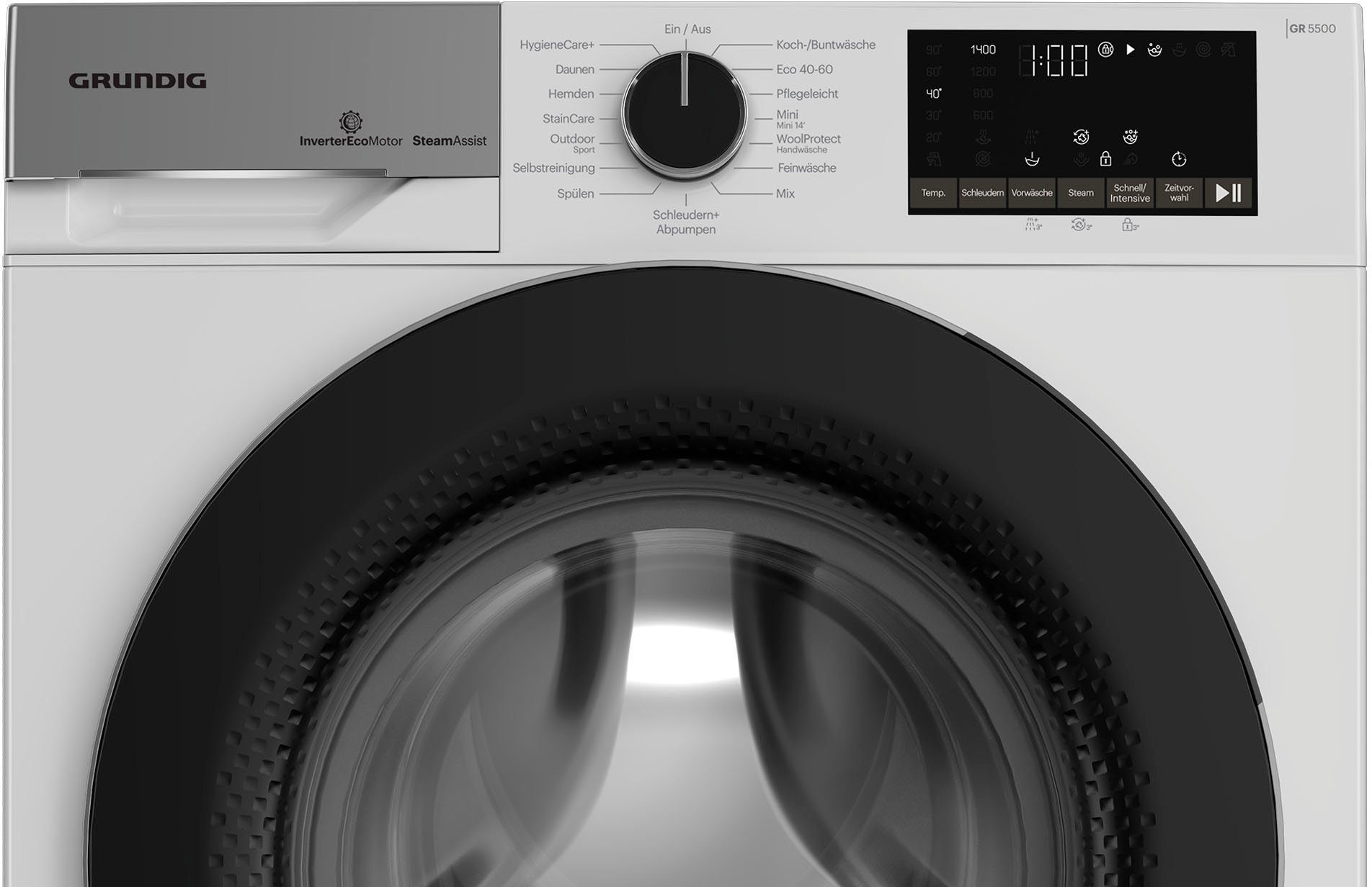 Grundig Waschmaschine GW5P58410W, 8 kg, 1400 U/min