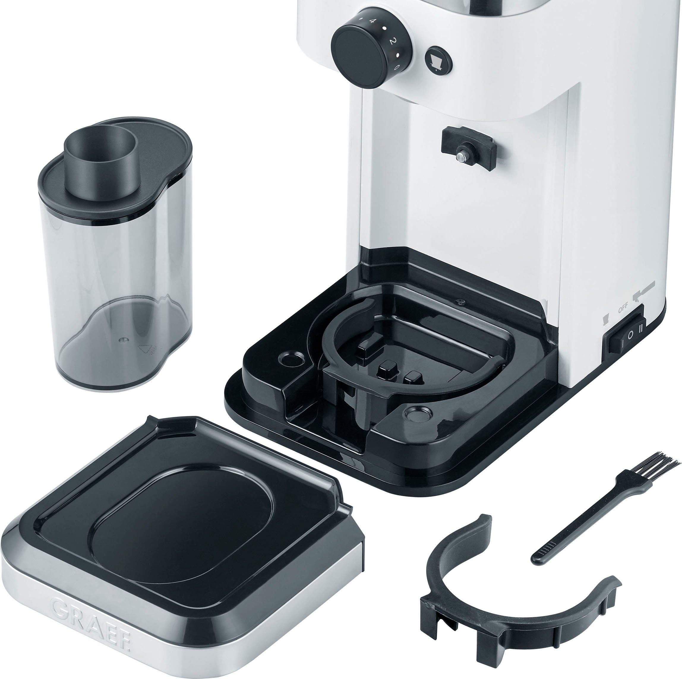 Graef Kaffeemühle CM 501, 135 W, Kegelmahlwerk, 300 g Bohnenbehälter, 140 individuelle Mahlgradeinstellungen
