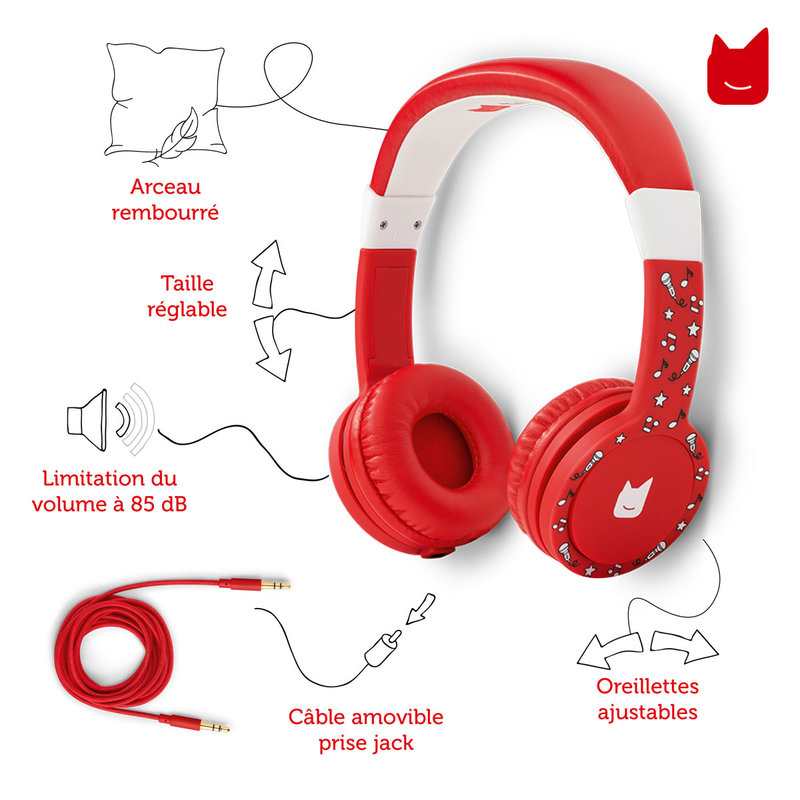 Mon kit de voyage Toniebox (1 Toniebox Rouge + 1 Casque Rouge + 1 Valisette Rouge + 1 Tonies Comptines pour voyager)