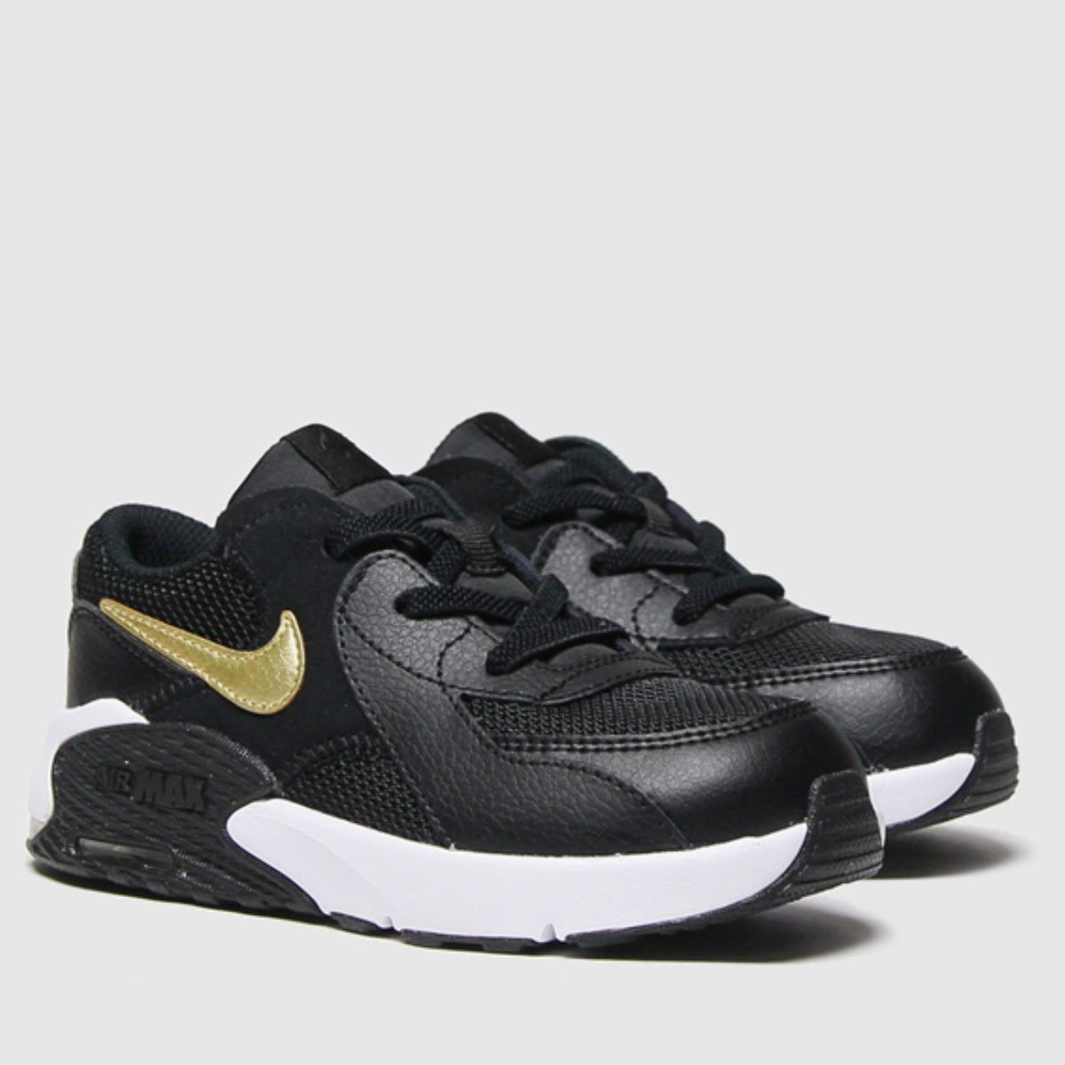 Nike svarta och guldfärgade Air Max Excee-sneakers för småbarn