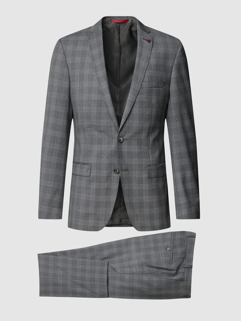 Slim Fit Anzug mit Allover-Muster in graphit