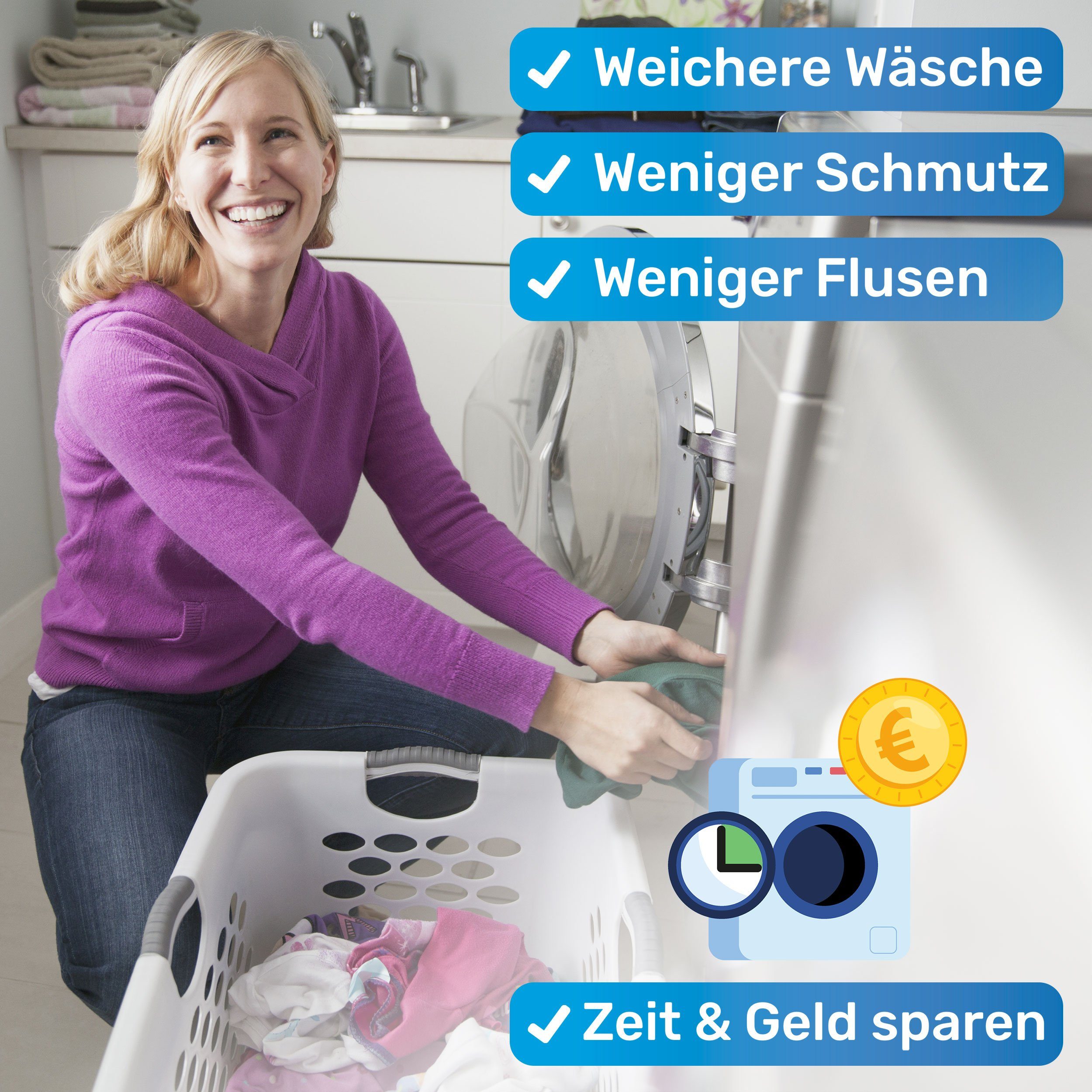 BluePet Wäschekugel 8x Fusselbälle, Wäschebälle