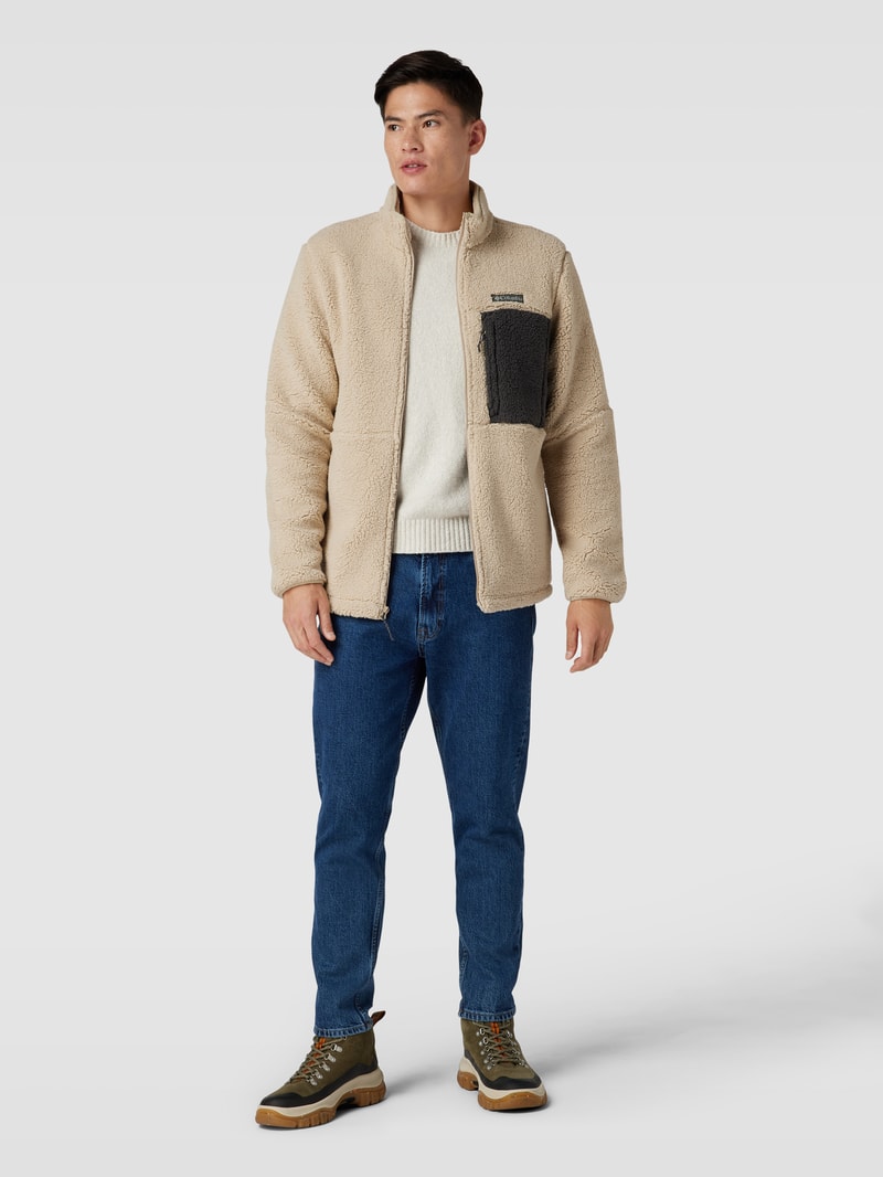 Sweatjacke mit Teddyfell Modell 'Mountain Side' in beige