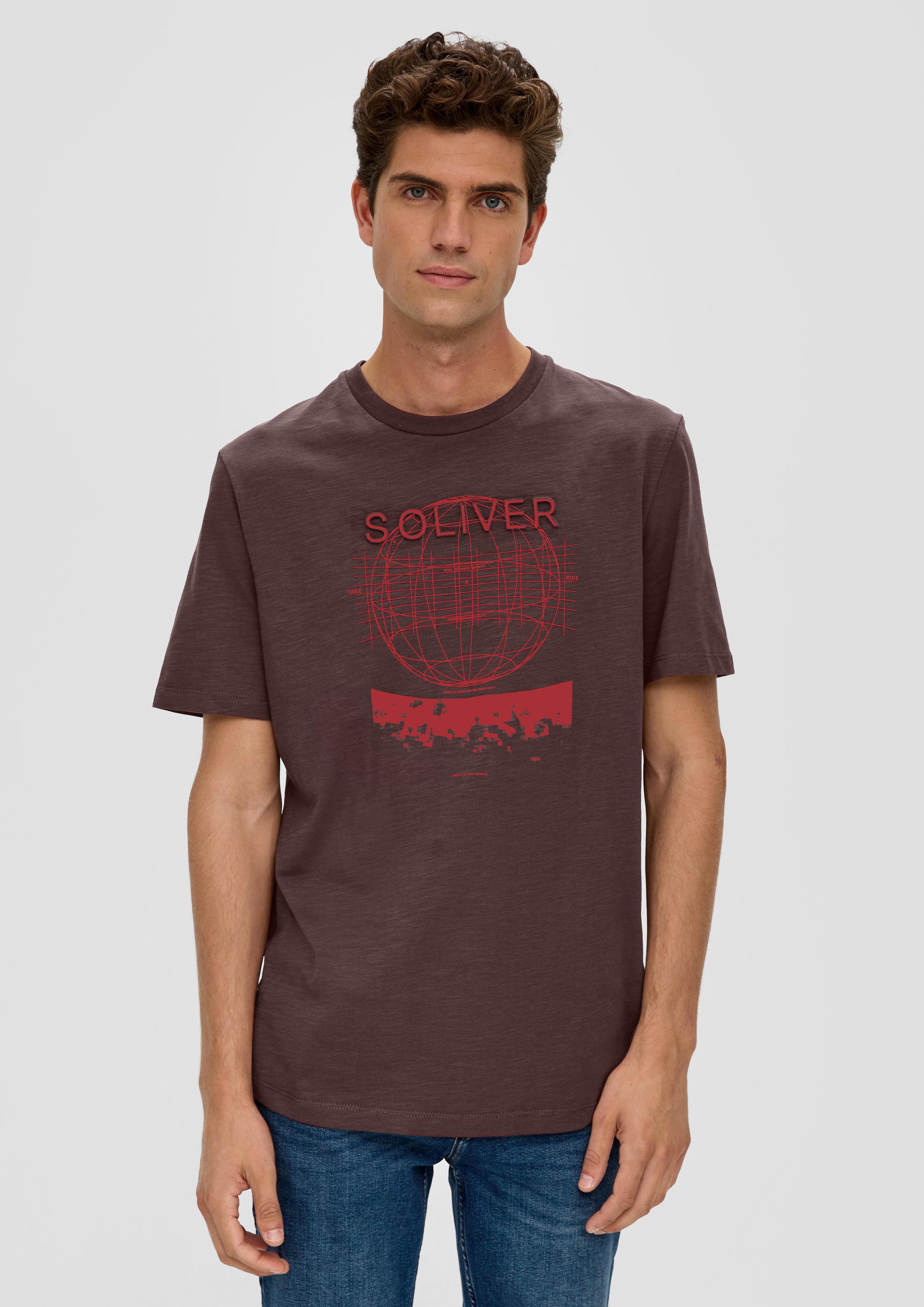 Baumwollshirt mit Flammgarnstruktur  2135743-49D1