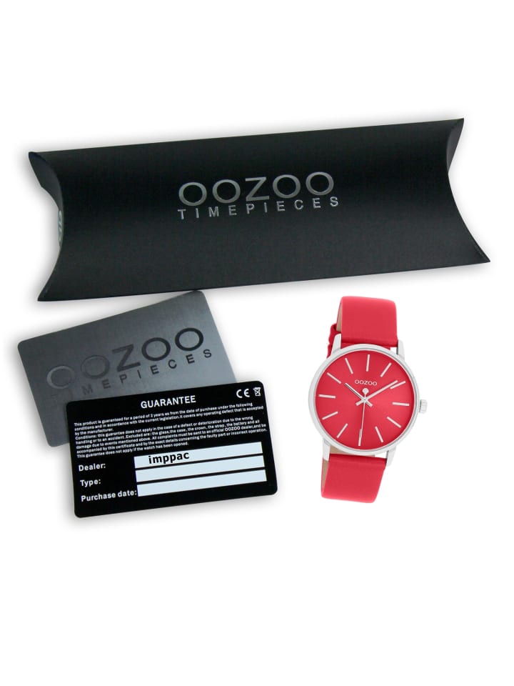 Oozoo Analog-Armbanduhr Timepieces rot mittel (ca. 36mm) günstig kaufen onesize