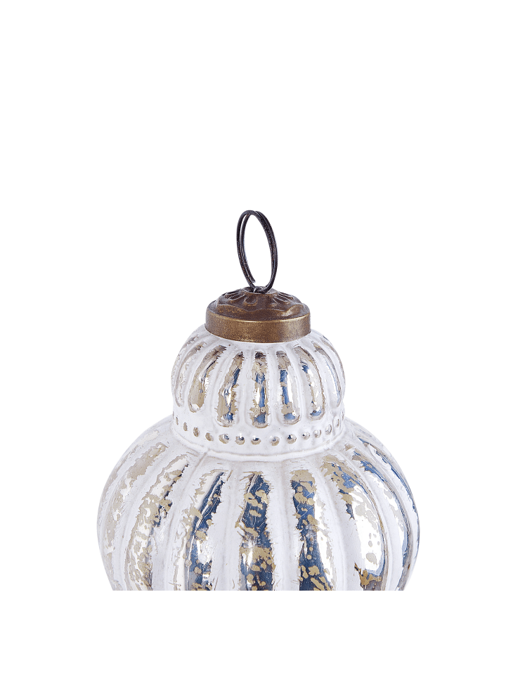 Beliani 6er-Set Weihnachtsbaumkugeln CREMEUX in Silber/Weiß günstig kaufen onesize