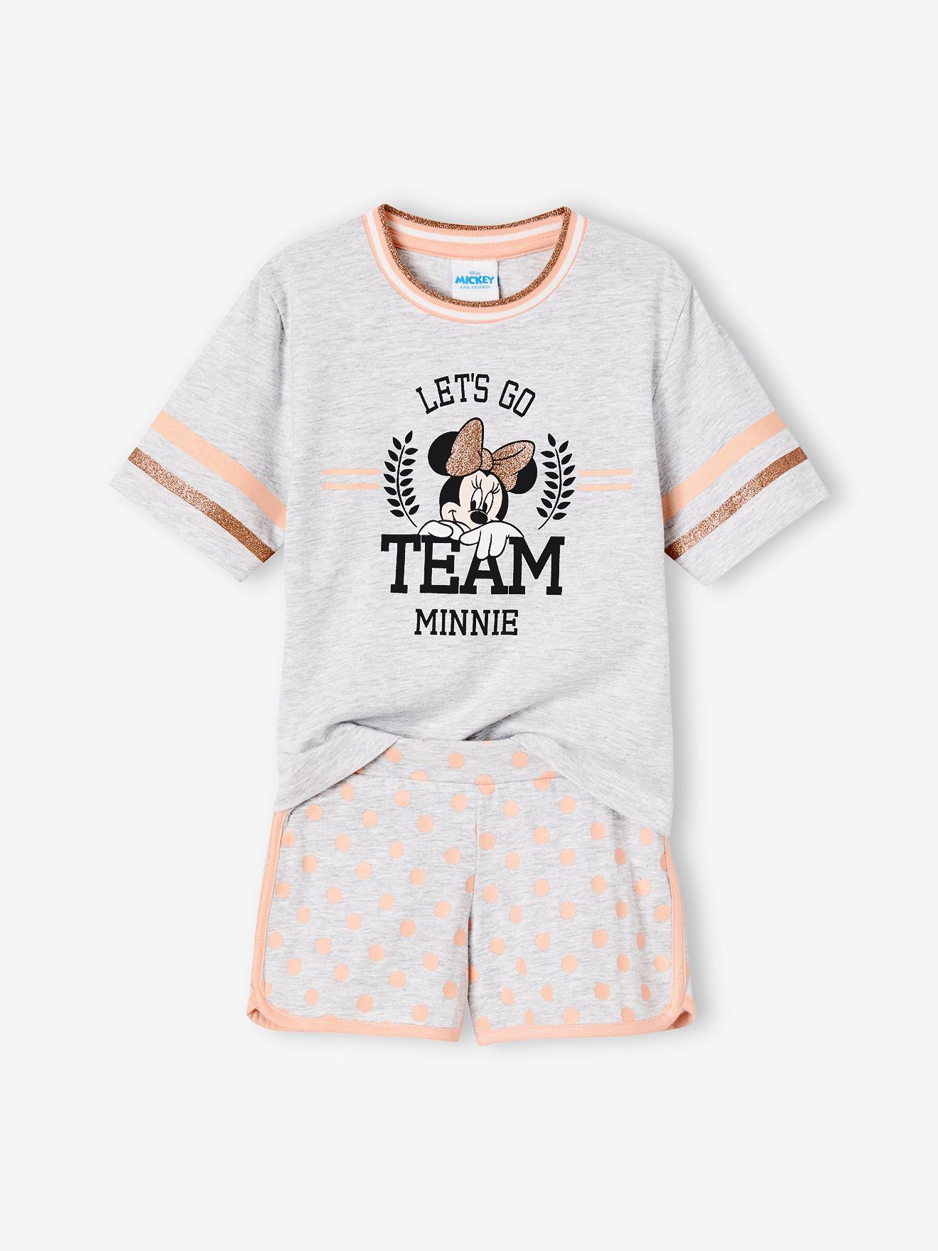 Pyjashort fille DS® Minnie gris chiné