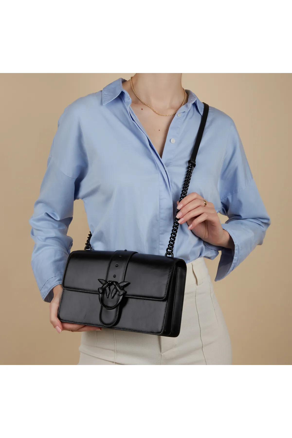 1'ASLAN  Pinko Love One Damen Umhängetasche Schwarz 100053-a124-z99b