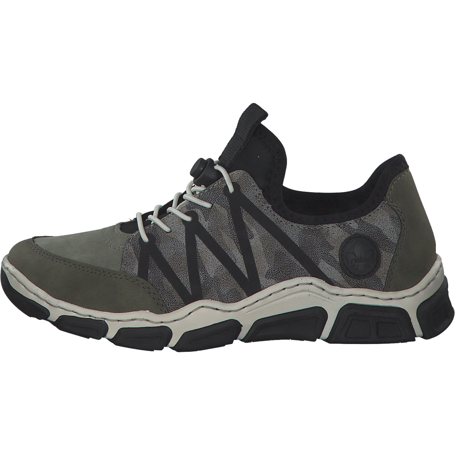 Rieker L0657, Schnürschuhe, liane/schilf/negro/stein-camo/