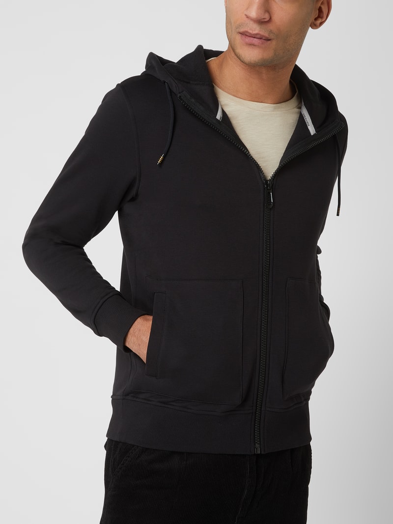 Sweatjacke mit Kapuze in schwarz