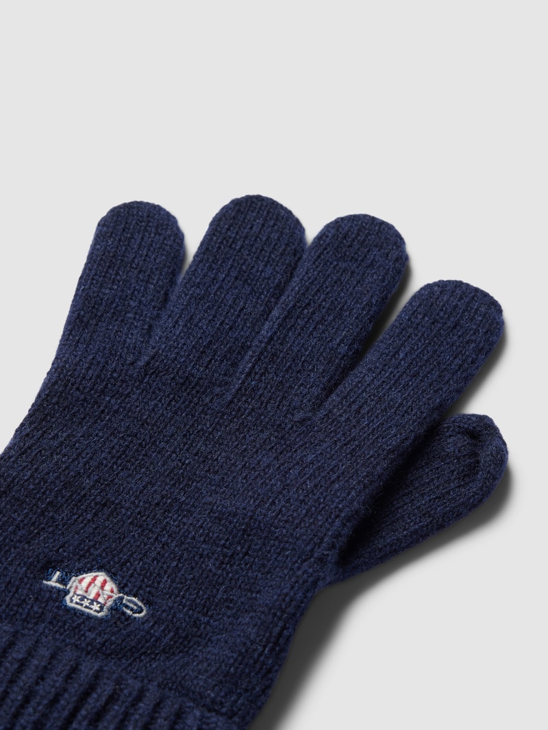 Handschuhe mit Label-Stitching in marineblau