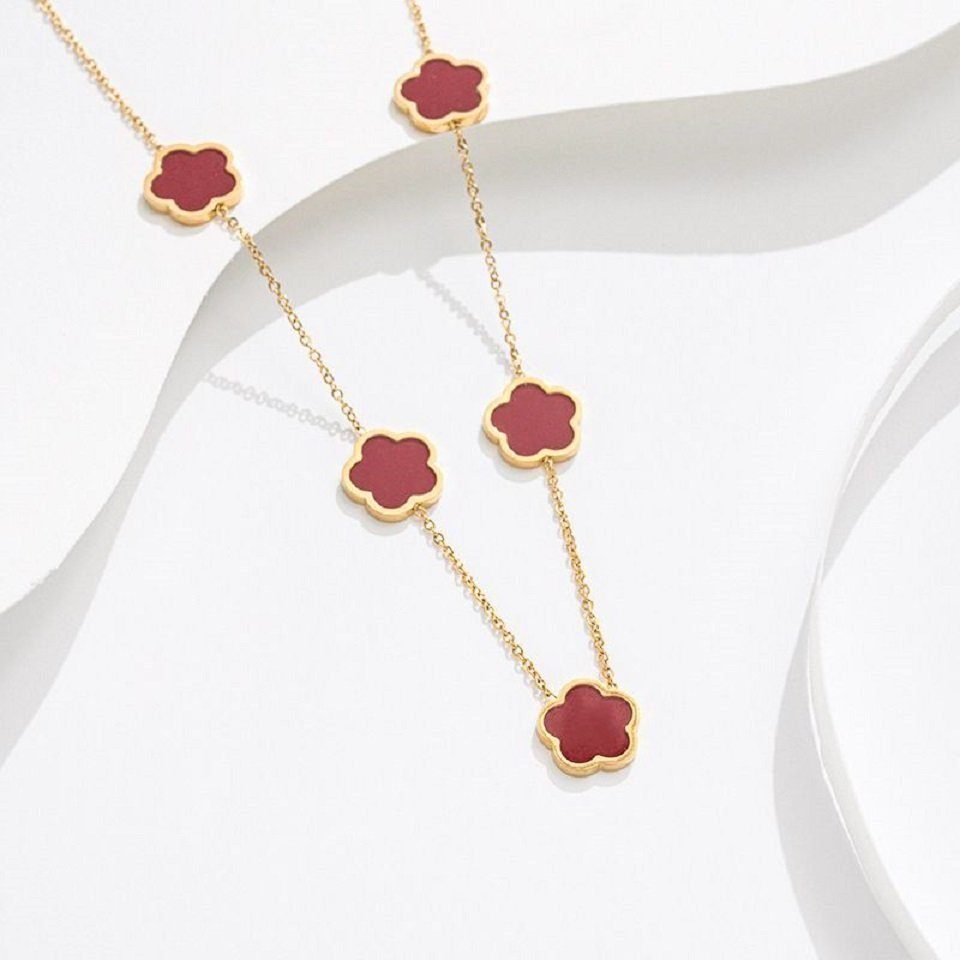 ENGELSINN Schmuckset Blume Schmuck Set Gold für Damen Armband Ohrstecker Halskette Anhänger, inkl. Geschenkbox