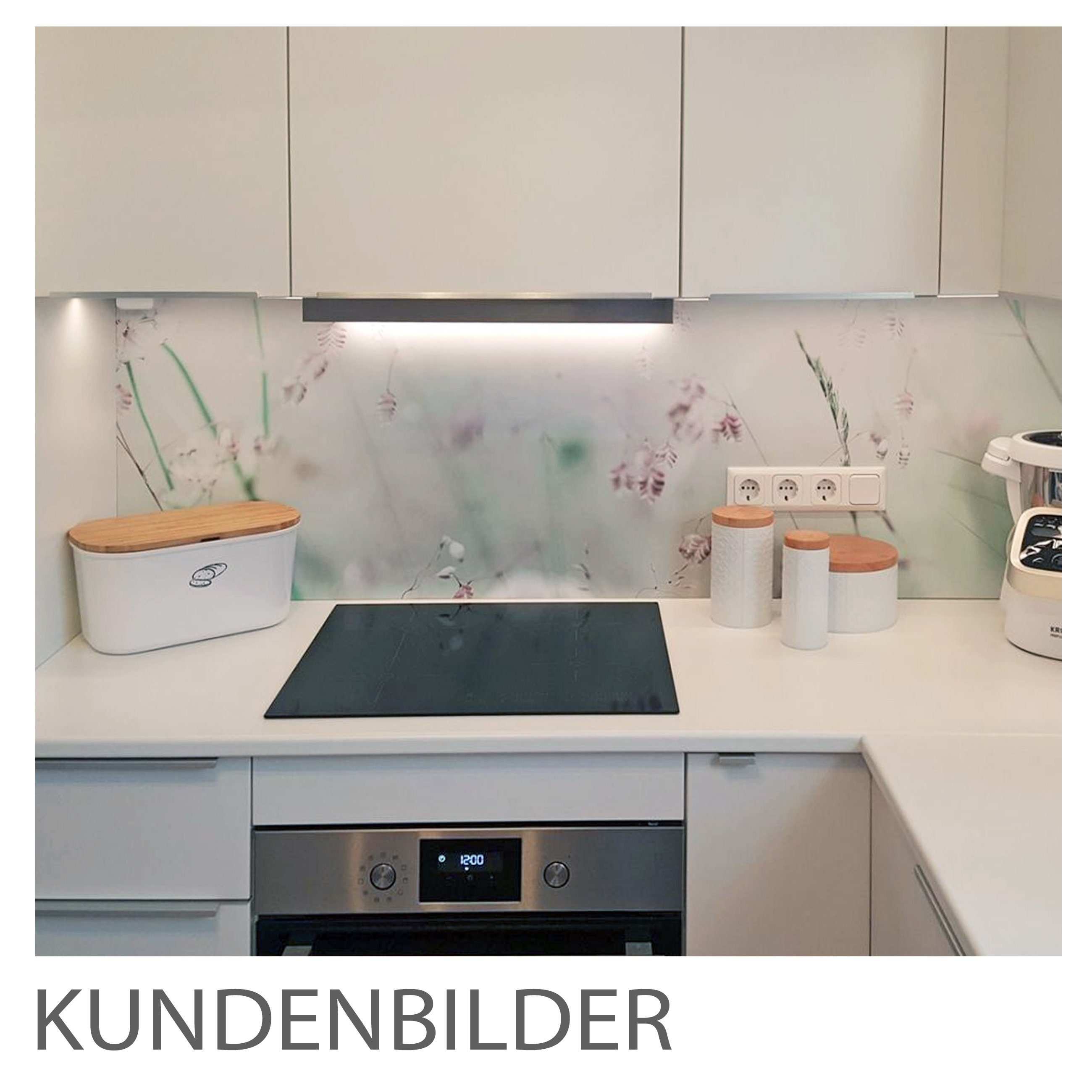 Stickerprofis Küchenrückwand WILDBLUMENWIESE, (Premium), 1,5mm, selbstklebend, hält auf besonders vielen Öberflächen
