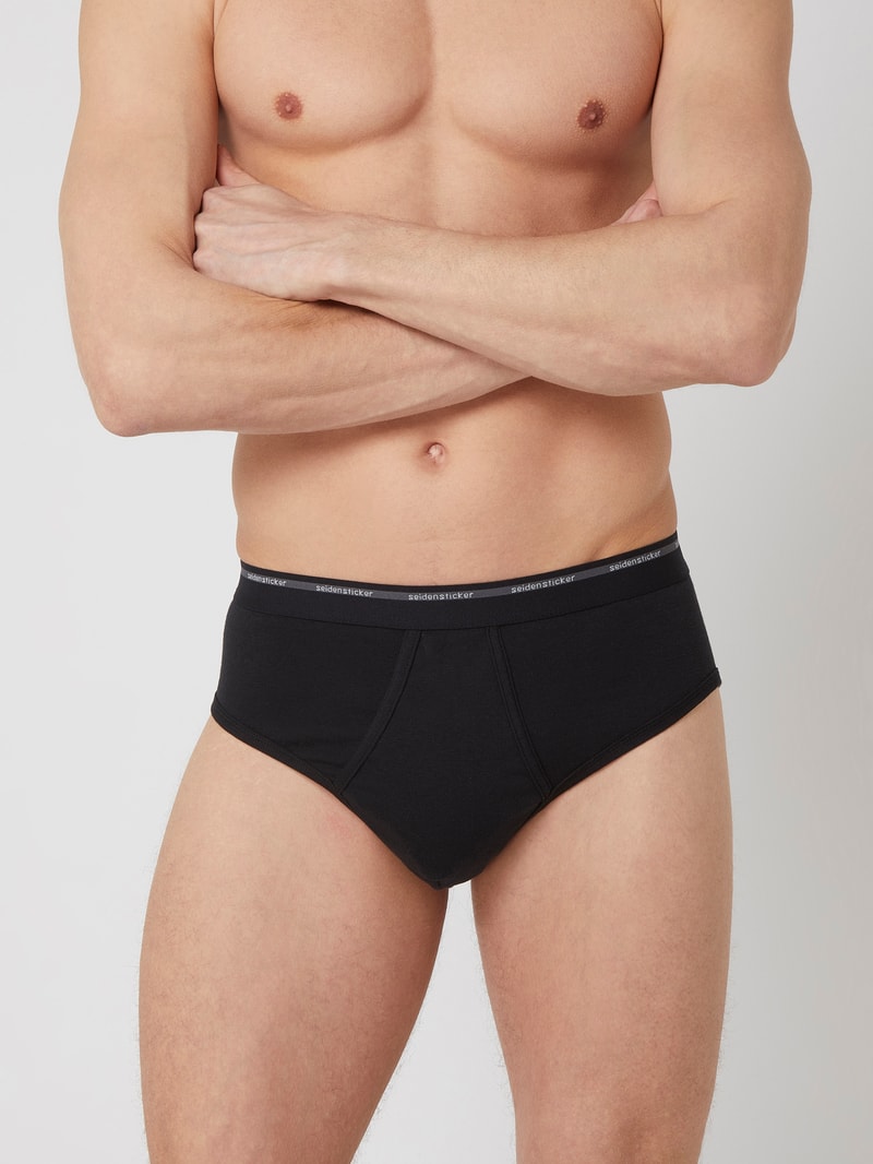 Slip aus Baumwolle im 2er-Pack in schwarz