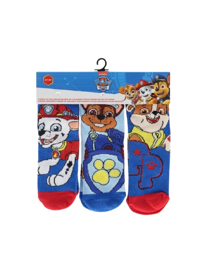 Paw Patrol 3er-Pack Socken Komfortable Socken für Kinder mit elastischem in Mehrfarbig günstig kaufen