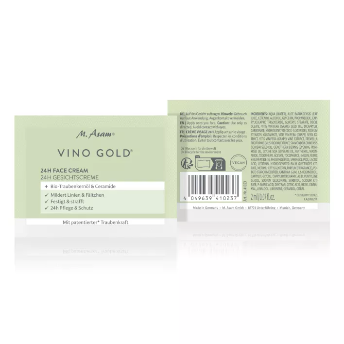VINO GOLD 24h Gesichtscreme Sachet Probegröße