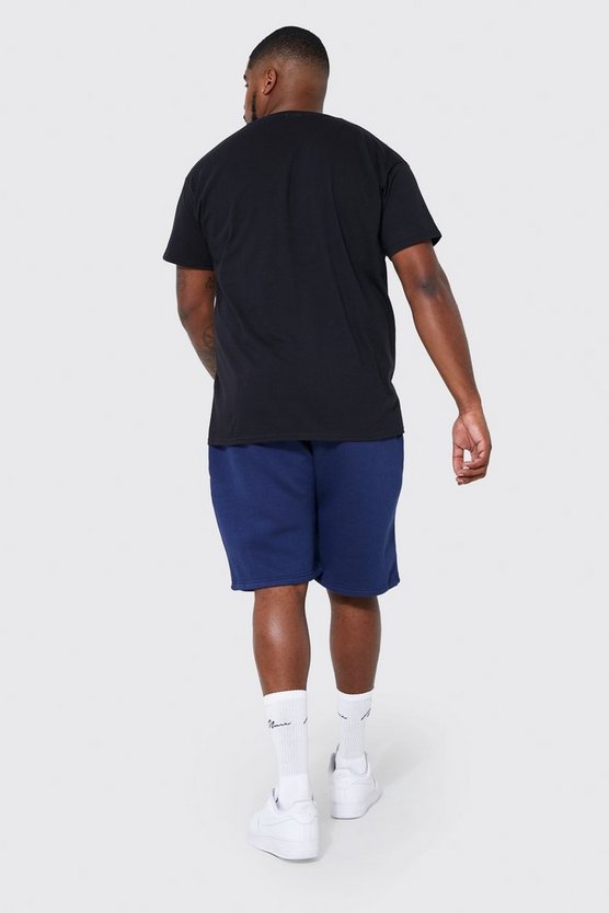 Plus Jersey-Shorts mit Man-Kordelzug