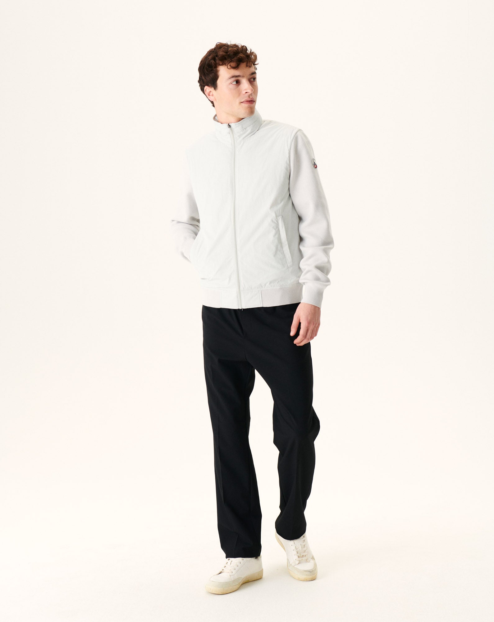 Veste à capuche bi-matière Gris clair Bardenas