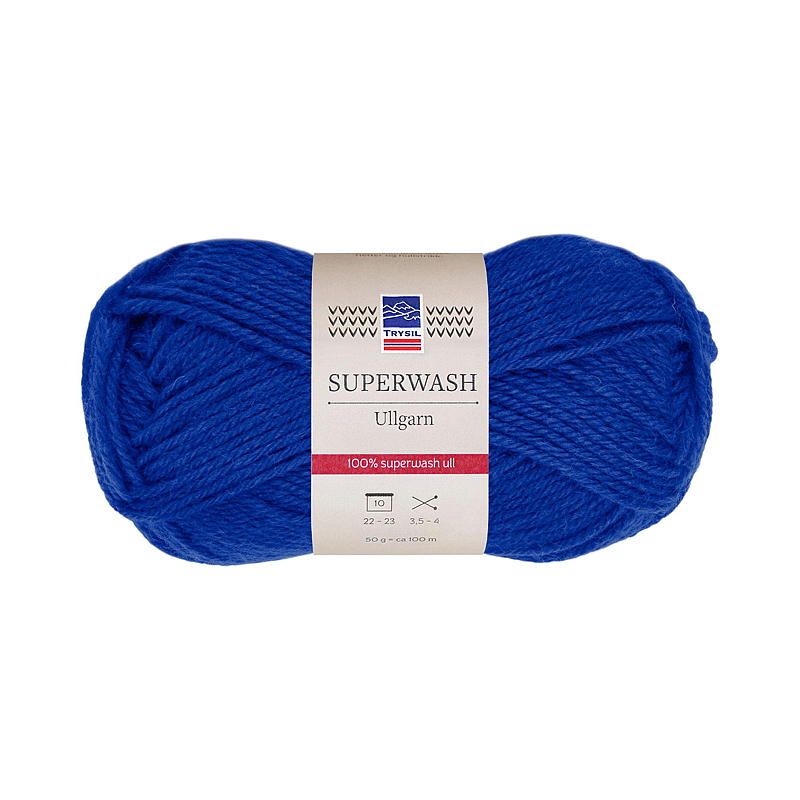 Superwash ullgarn kongeblå