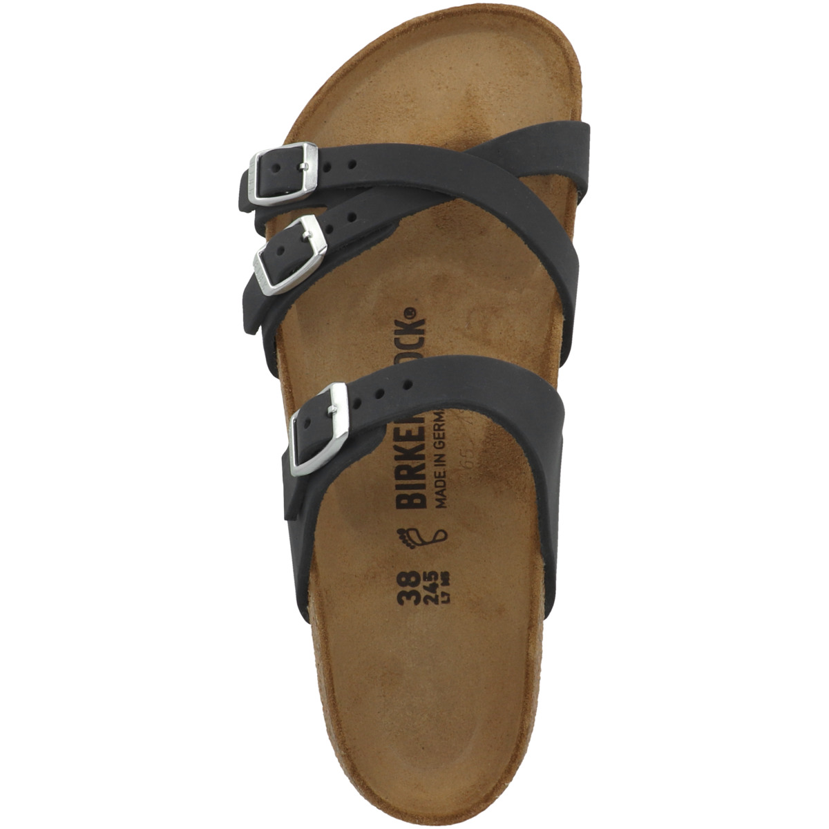 Birkenstock Franca geöltes Naturleder normal Sandale schwarz