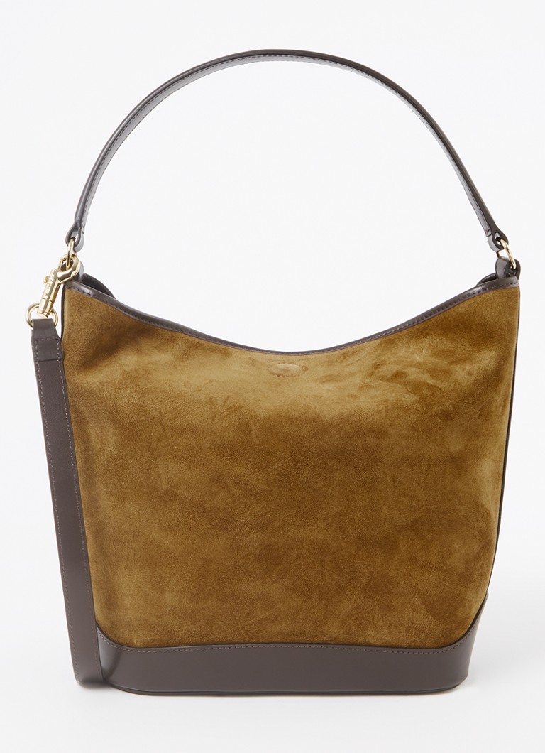 Sandro shoulder bag of calf suede with leather details