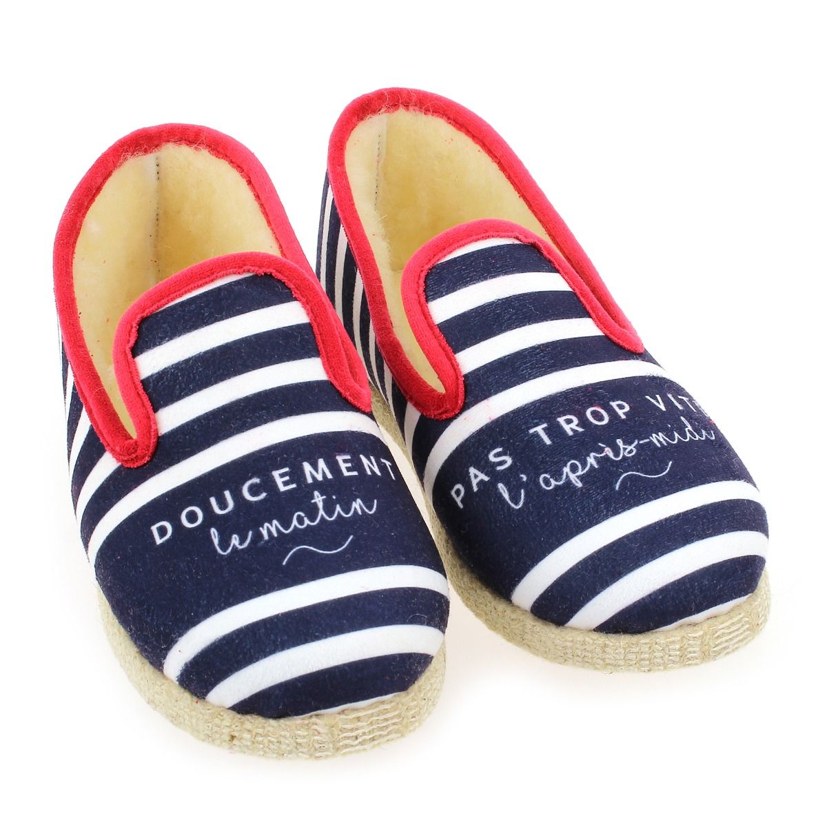 Chausse Mouton  MESSAGE - Marine rouge