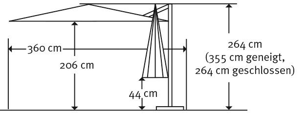 Schneider Schirme Ampelschirm Rhodos Twist Bianco, LxB: 300x300 cm, mit Schutzhülle und Schirmständer, ohne Wegeplatten