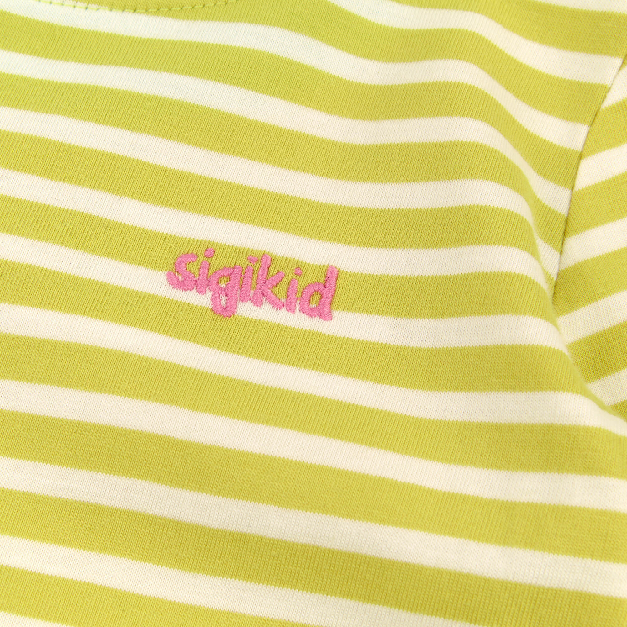 Langarmshirt kiwigrün/weiß geringelt