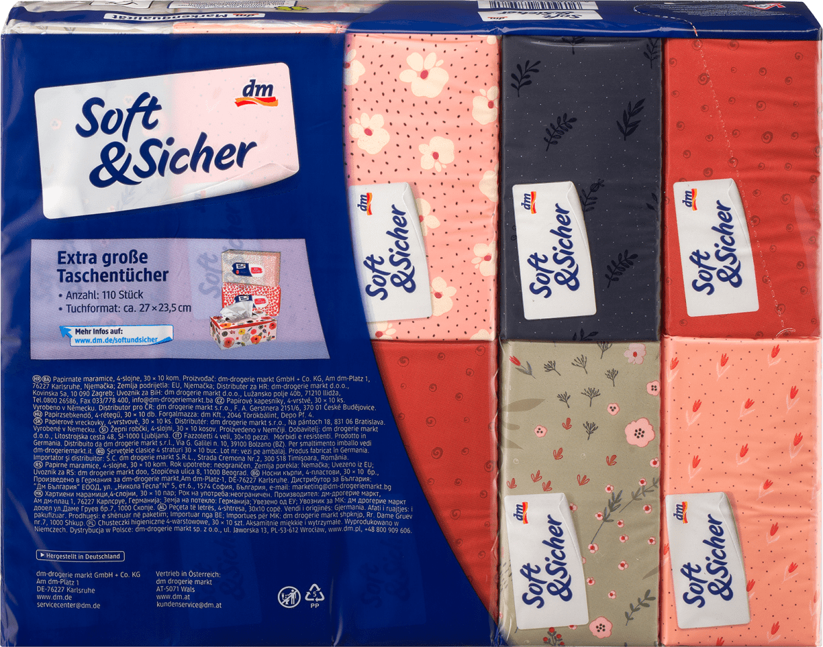 Taschentücher Classic Design 4-lagig (30x10 Stück), 30 St