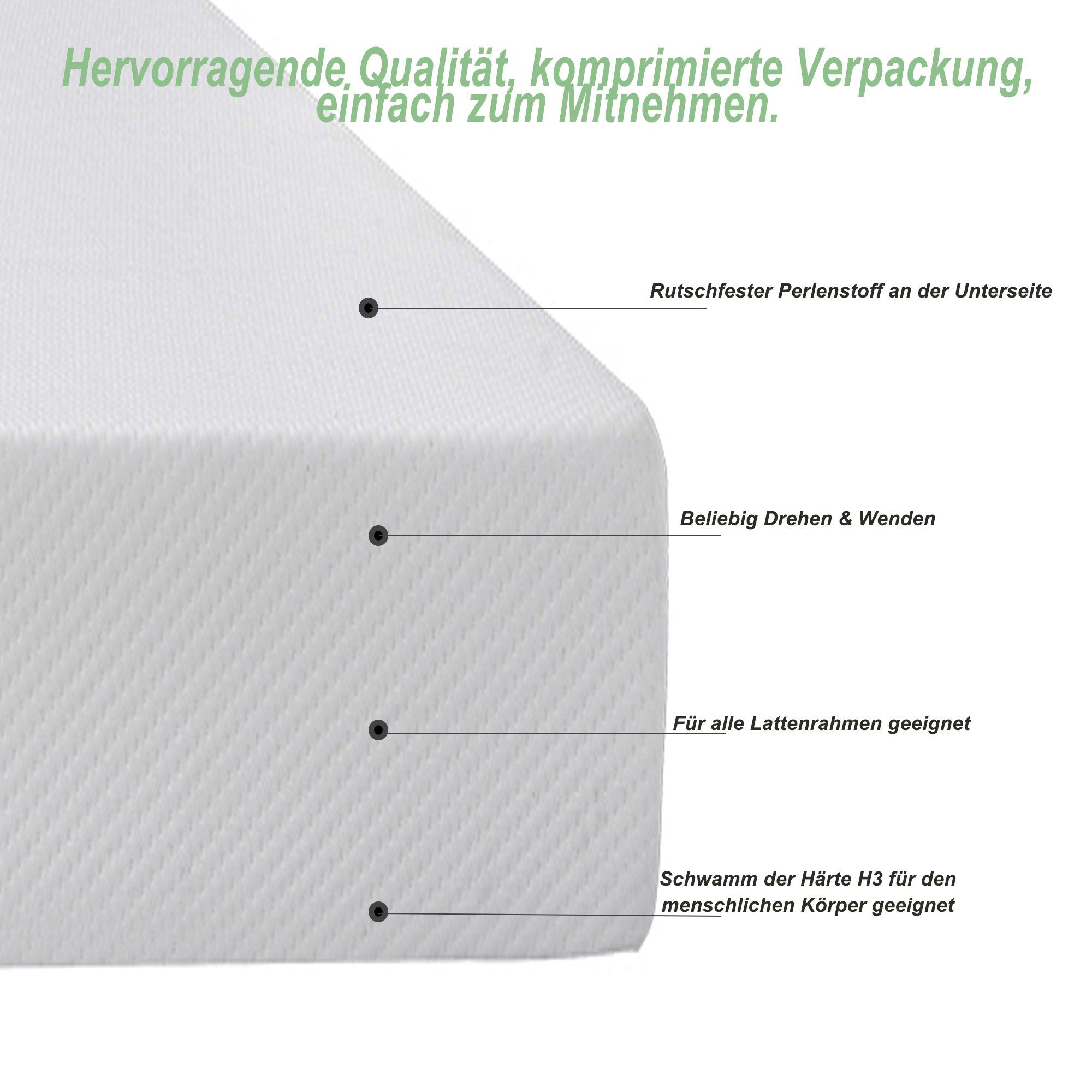 Komfortschaummatratze, SIKAINI, 16 cm hoch, (Set, Härte H3), Matratze bequem ergonomisch