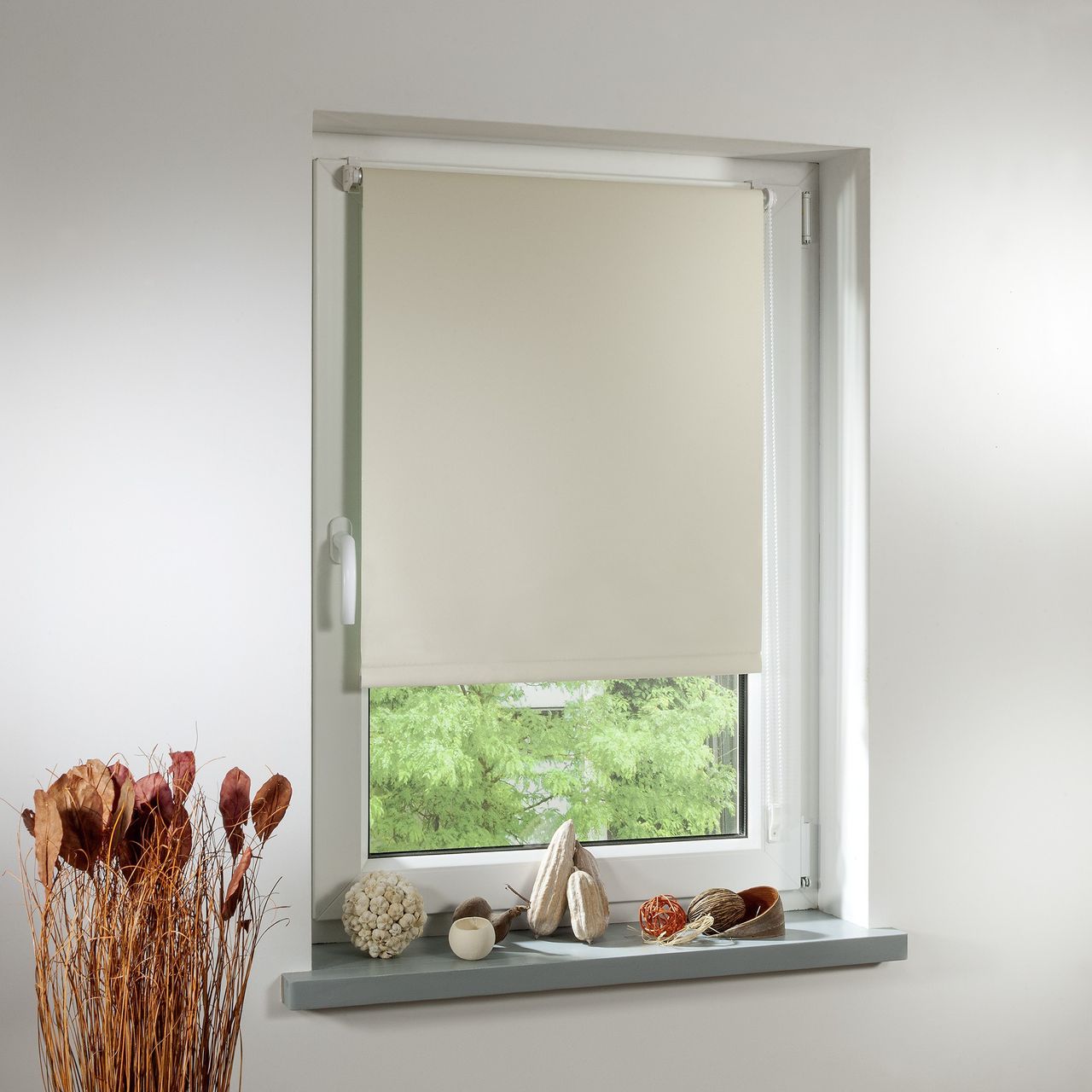 Lichtblick Thermo-Rollo Klemmfix, ohne Bohren, Verdunkelung - Creme, 70 cm x 150 cm (B x L)