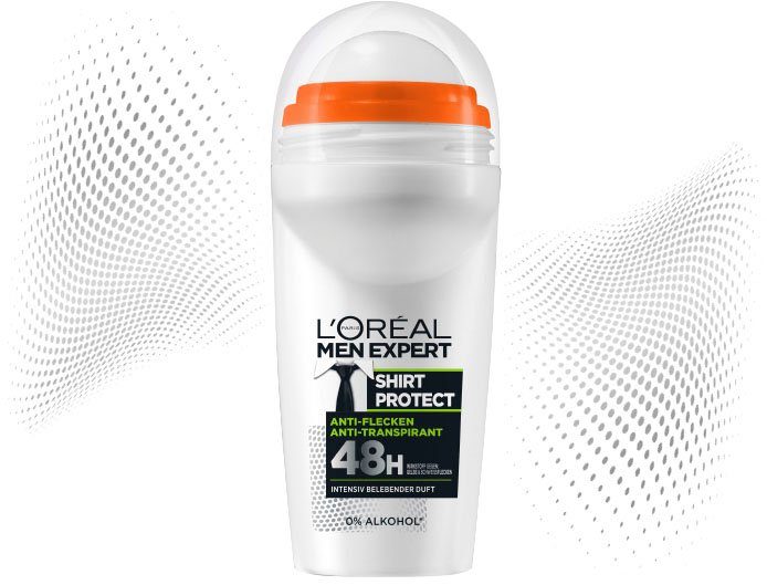 L'ORÉAL PARIS MEN EXPERT Deo-Roller Deo Roll-on Shirt Control, Packung, 6-tlg.