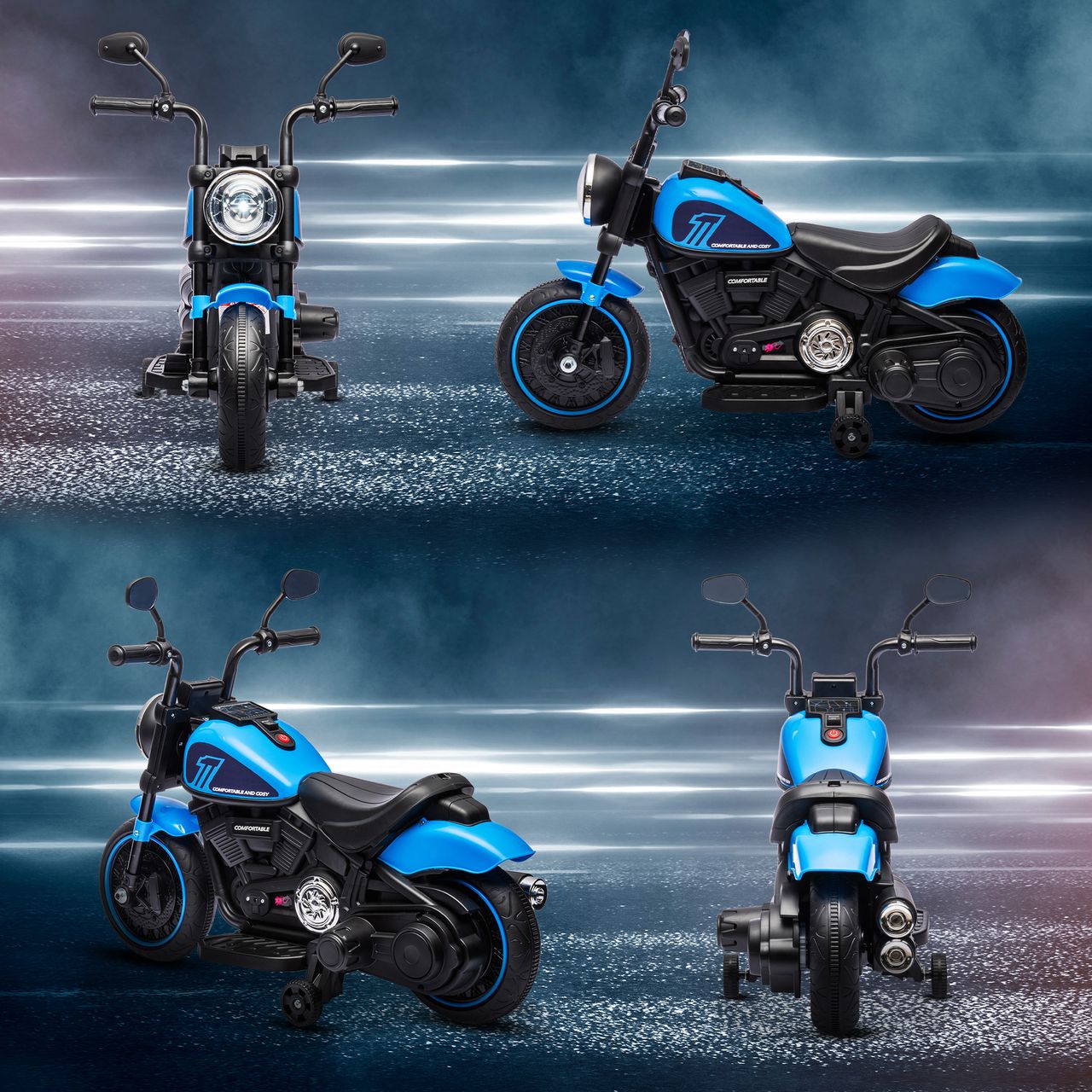 HOMCOM Kindermotorrad Elektro-Motorrad Elektrofahrzeug für 1,5-3 Jahre Kinder