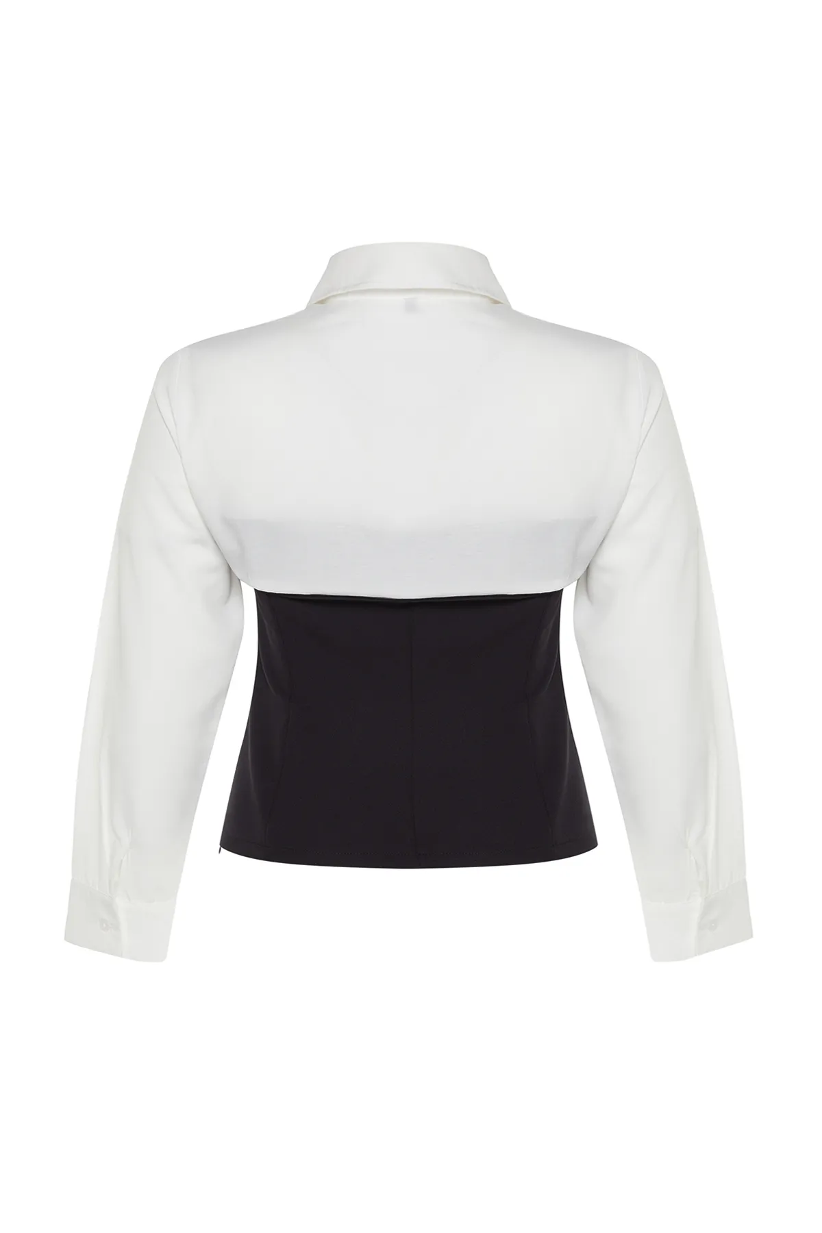 Trendyol Curve  Mehrfarbige gewebte Bluse mit Hemdkragen TBBAW24AF00062