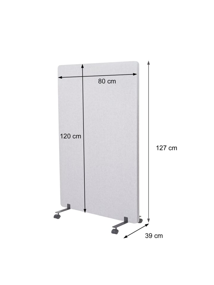 MCW Akustik-Trennwand G77, 127x80cm grau günstig kaufen onesize