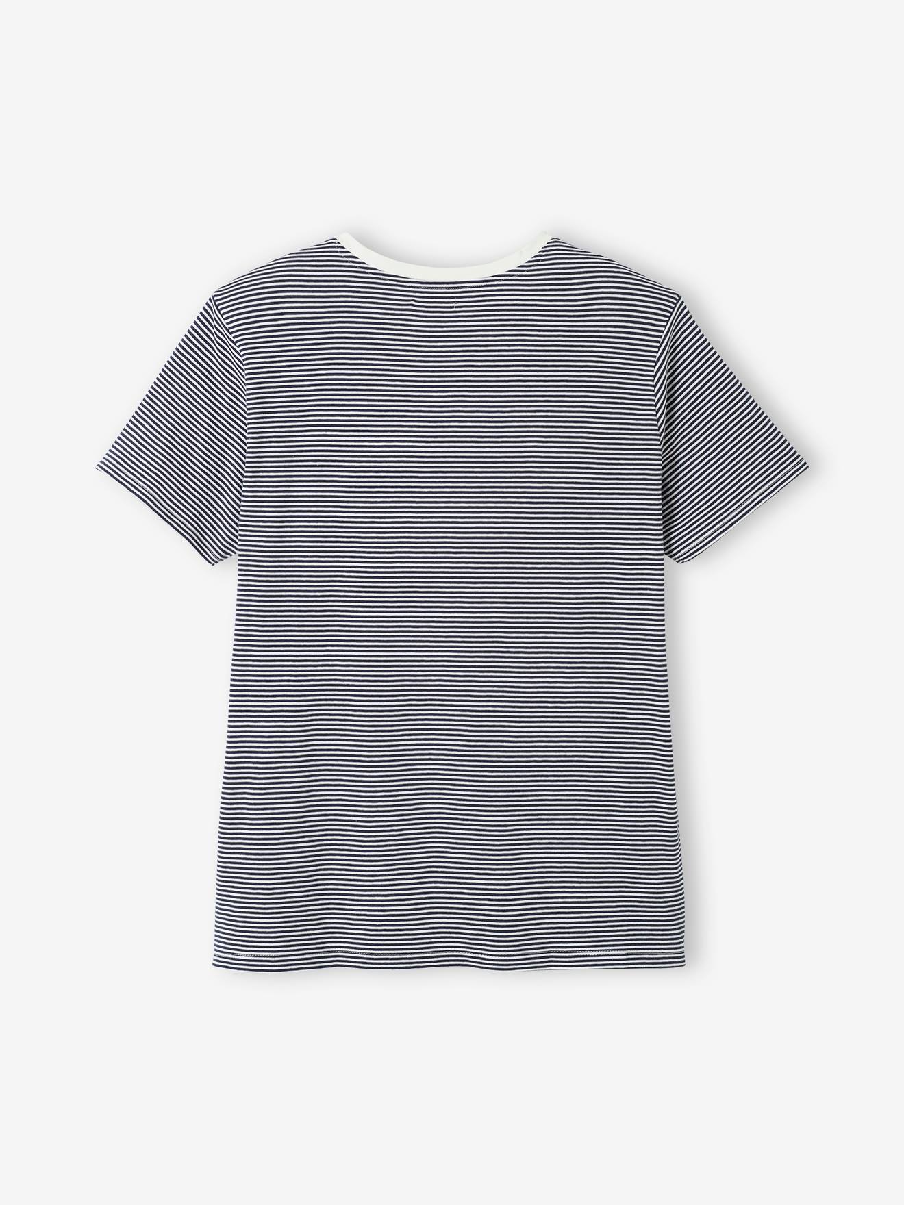 T-shirt rayé grossesse et allaitement en coton personnalisable rayé rouge