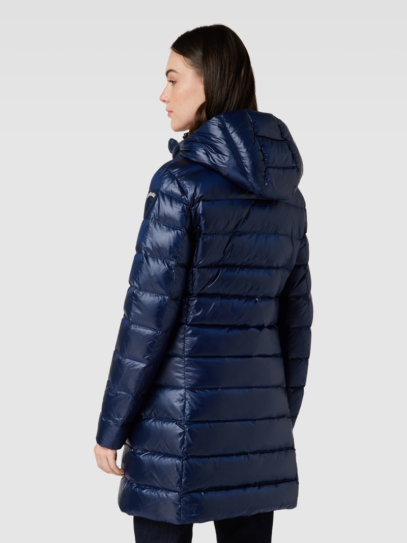 Steppmantel mit Stehkragen in marineblau