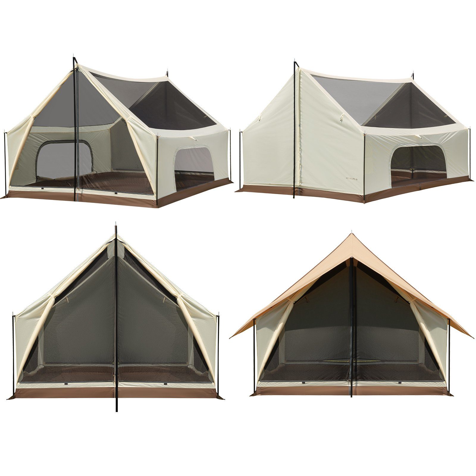 KingCamp Firstzelt Hauszelt Pinehouse 3-4 Personen, Familien Zelt Campingzelt Baumwolle