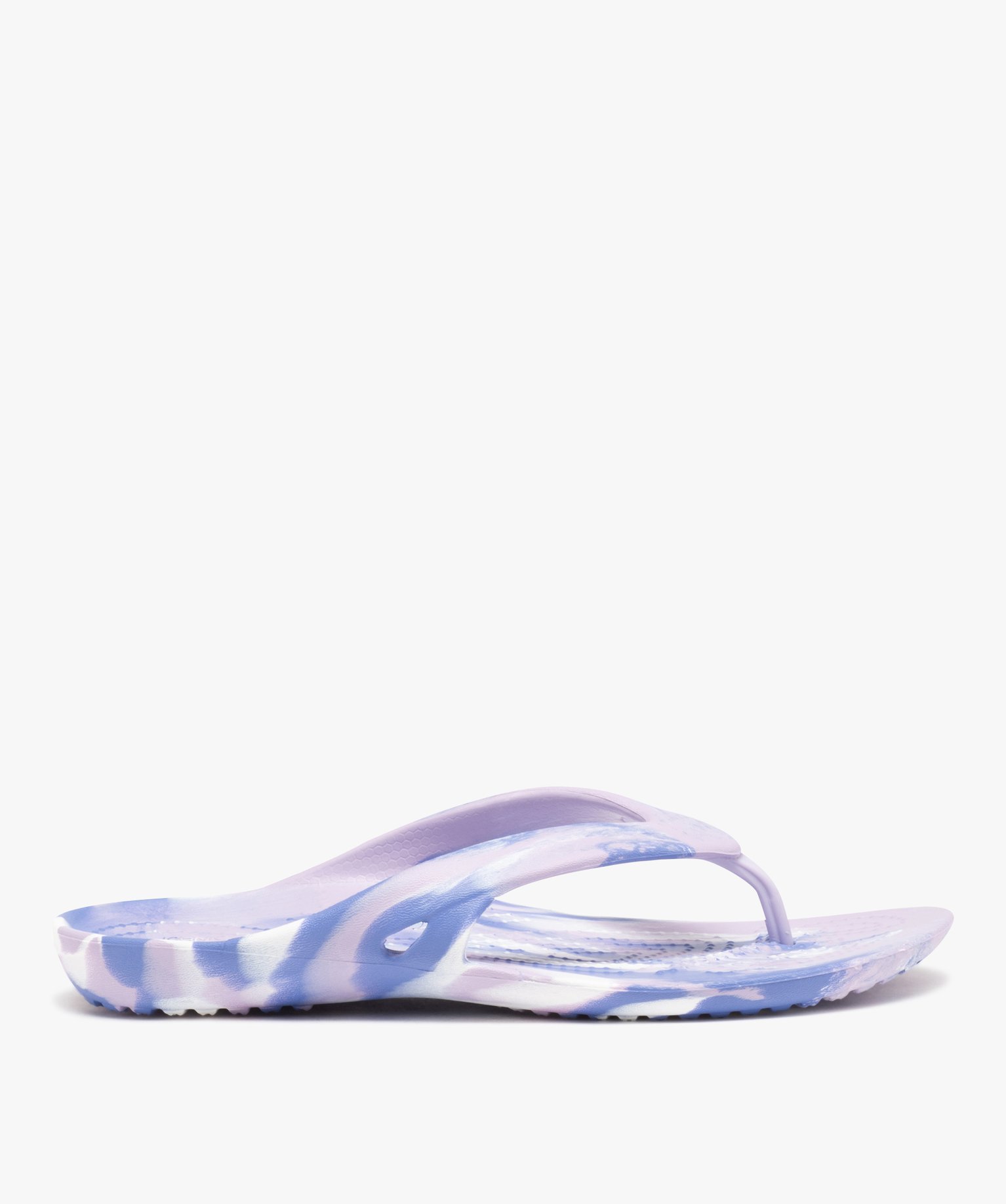 Tongs plage femme à semelle incurvée imprimée - Crocs violet | GEMO