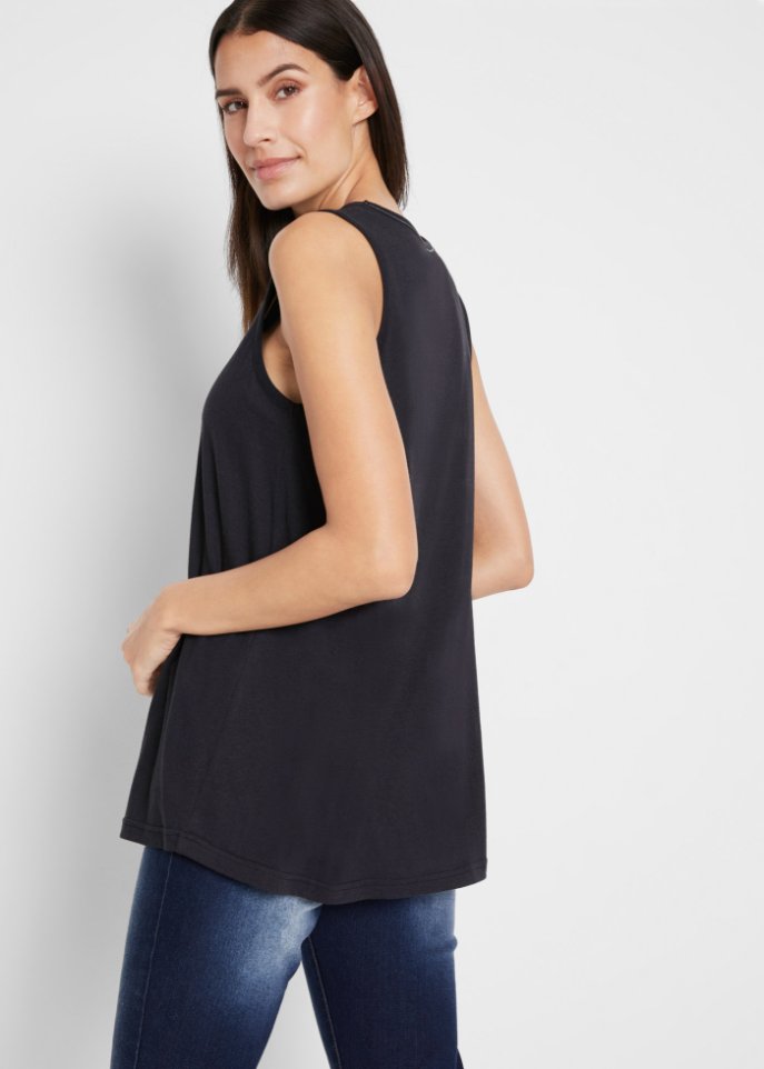 Nachhaltiges Long-Top mit Rundhals