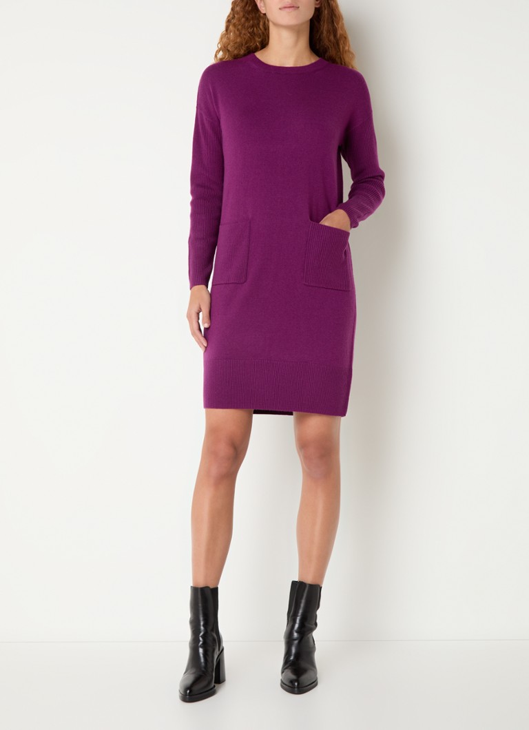 Abito corto Hobbs Devora in pregiata maglia di misto cashmere con tasche applicate.