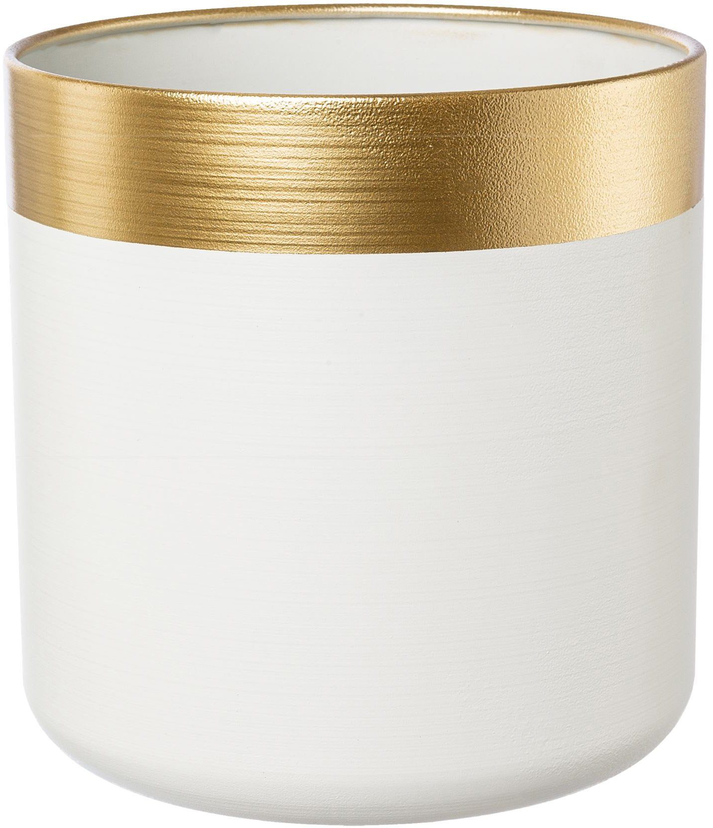 Creativ deco Übertopf Golden Winter, Weihnachtsdeko (Set, 3 St), im zweifarbigen Design