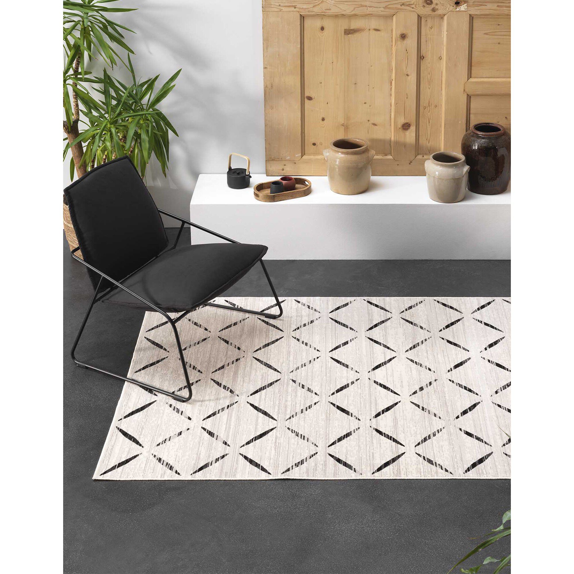Tapis rectangulaire motif graphique